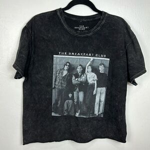 The Breakfast Club Black Cotton Graphic Cropped T-shirt Size L